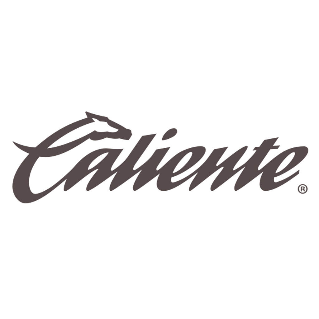 Caliente logo in black on white background.