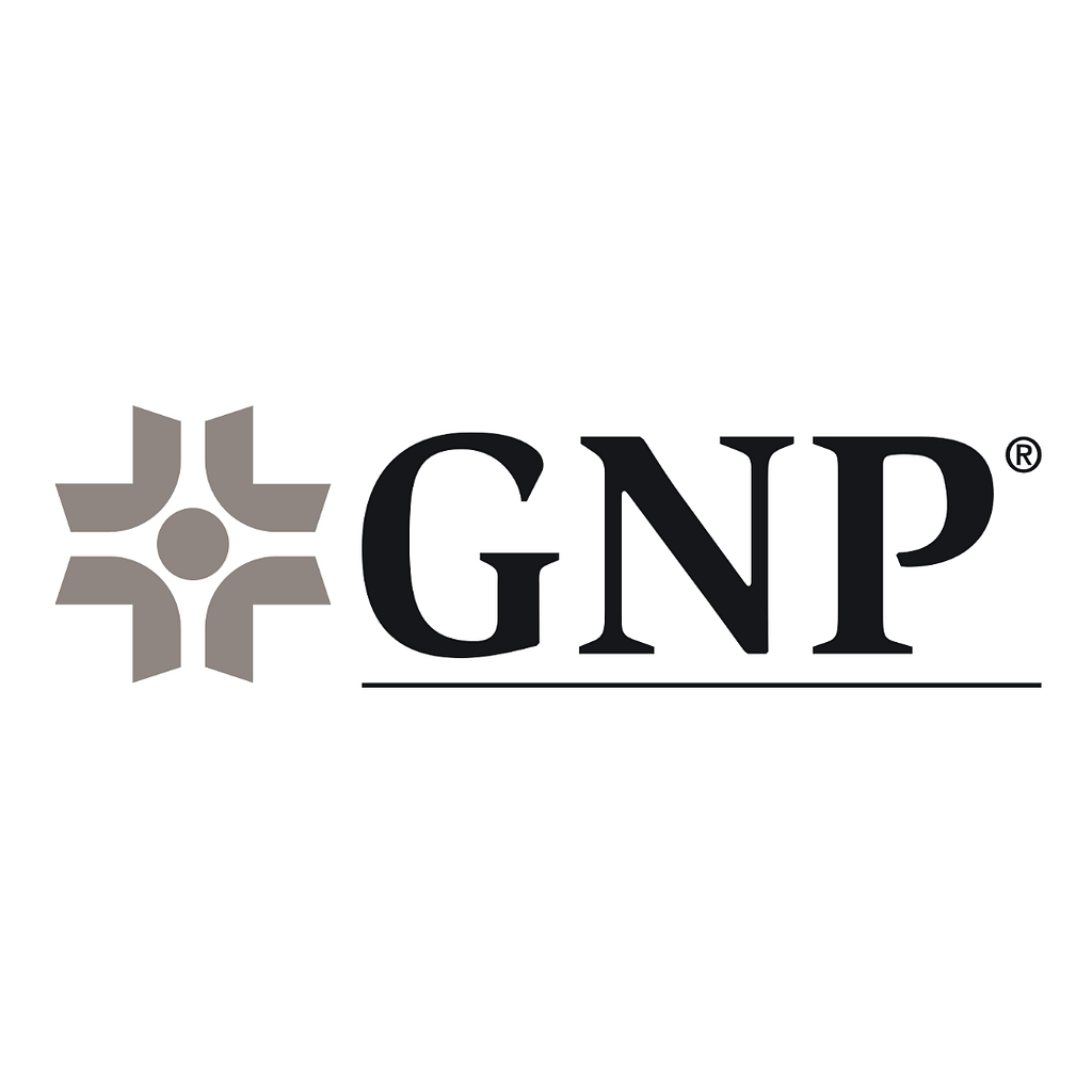 GNP logo in black on white background.
