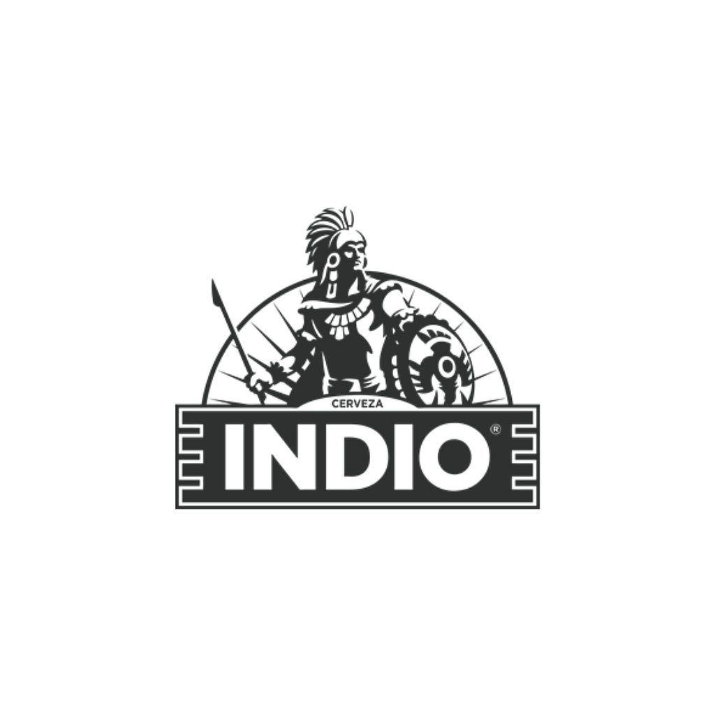 Indio logo in black on white background.