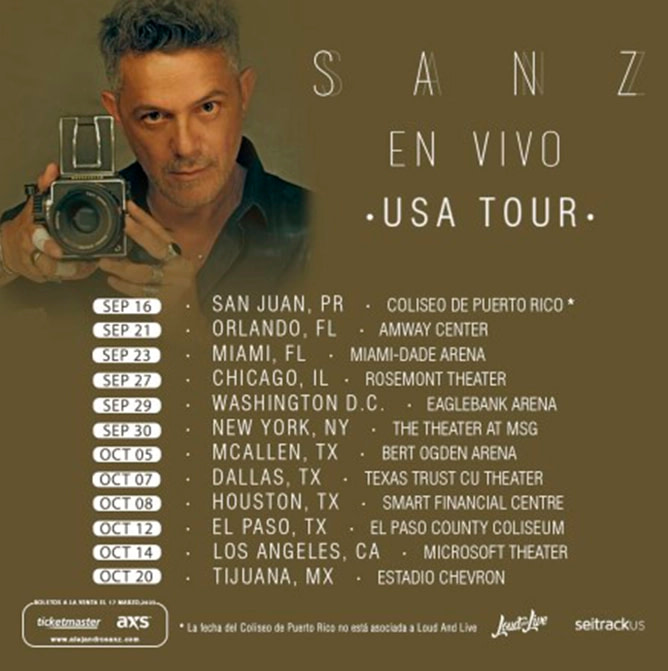 Promotional image of Alejandro Sanz En vivo USA 2023 Tour